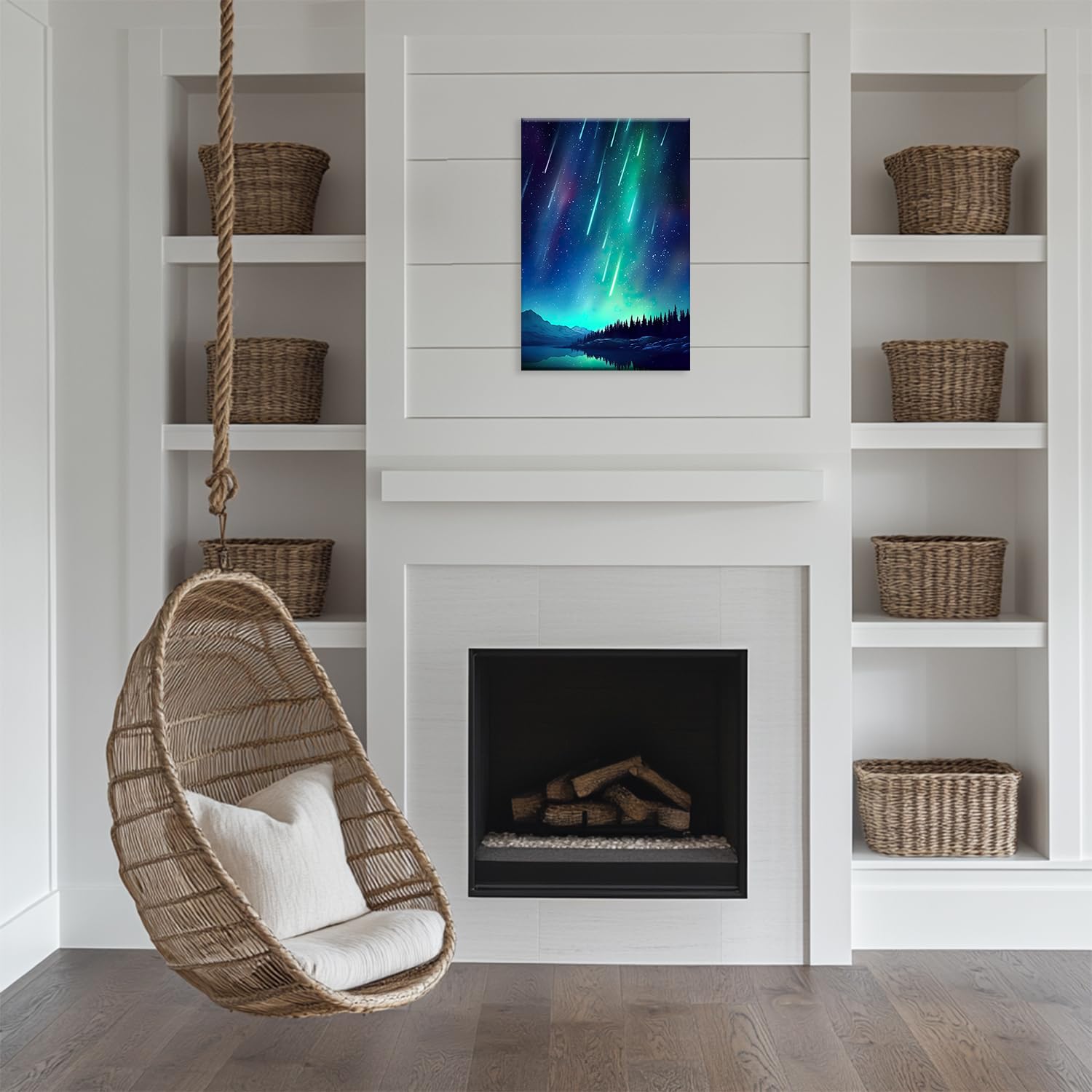 Amazon.co.jp: MODOJOART オーロラキャンバスウォールアート オーロラ