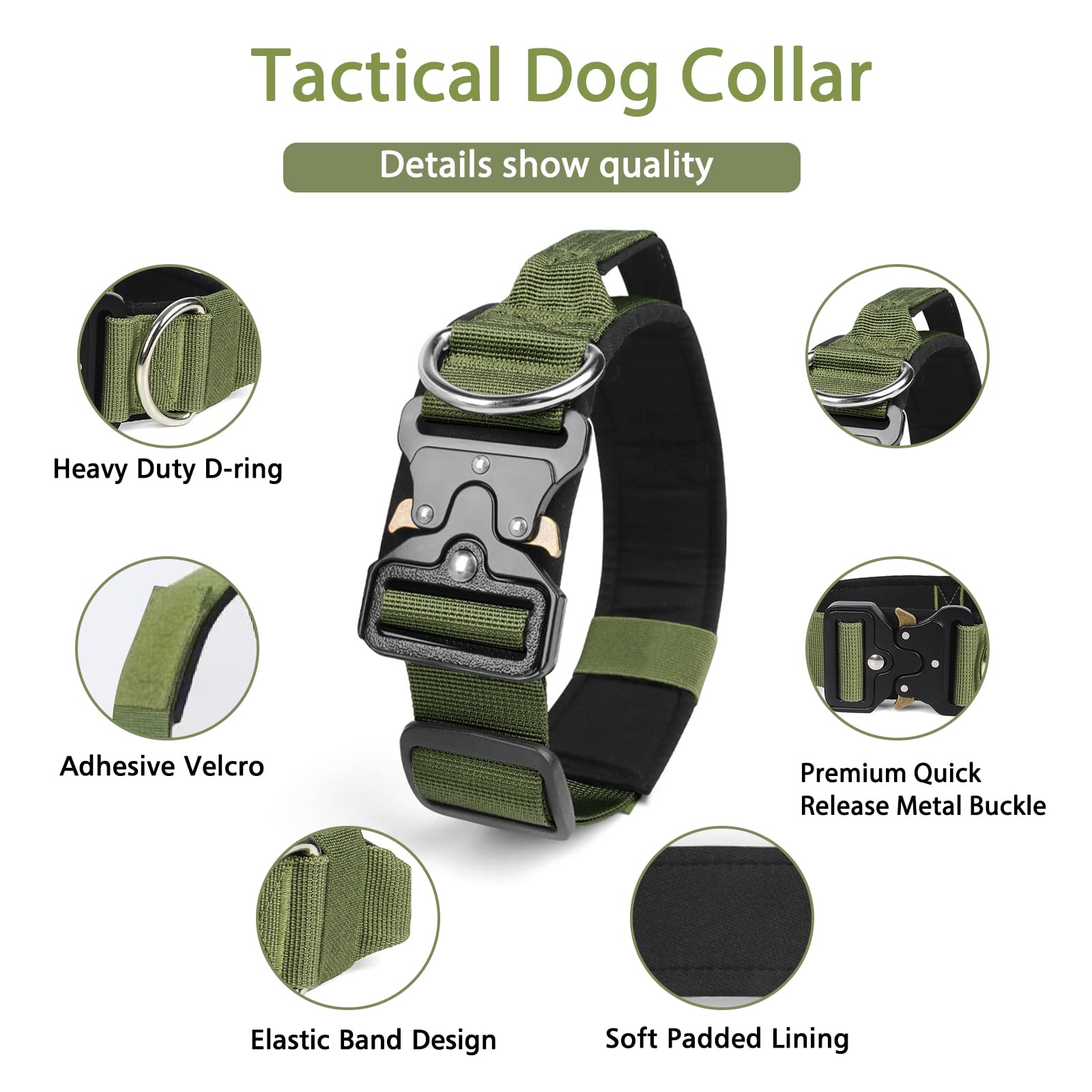Collare Per Cane Militare Tattico In Cordura Desert - Foto 8