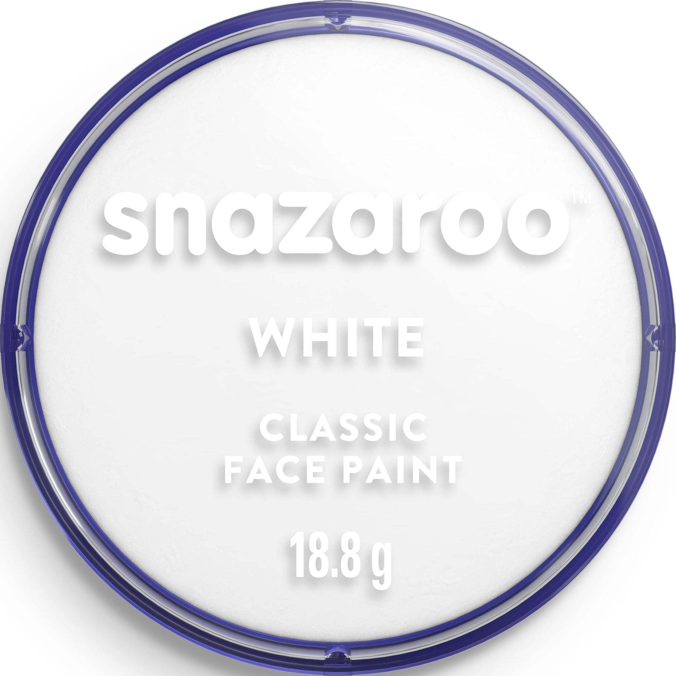 Snazaroo Classic Face and Body Paint, 18.8g Pot, White | Non-Toxic Hypoallergenic, Safe, Washable, Face & Body Paint for Halloween, Cosplay Costumes, Dress Up, Parties and Festivals