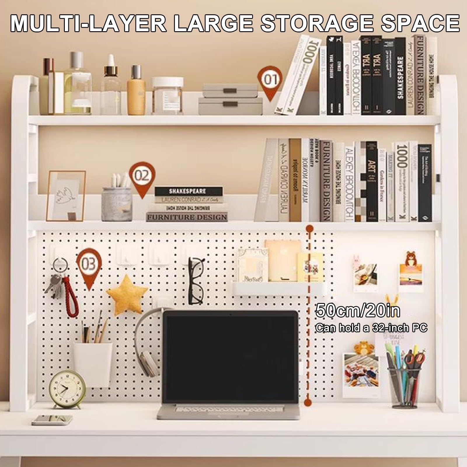 M　机と机上の棚　現地引き取り Amazon.co.jp: デスク上置き棚 - デスク上収納ラック、産業用