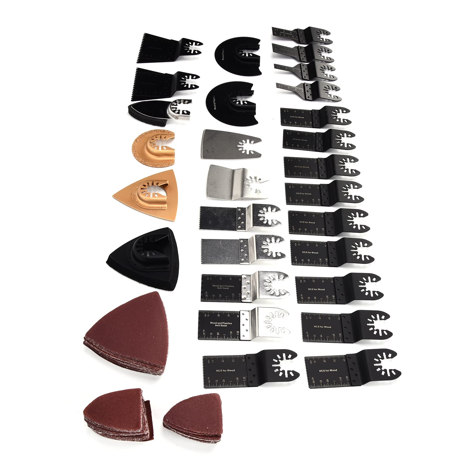 Kit di lame professionali per utensili oscillanti in acciaio ad alto tenore di carbonio, set di accessori per seghe multiutensile per il taglio di legno, metallo e plastica