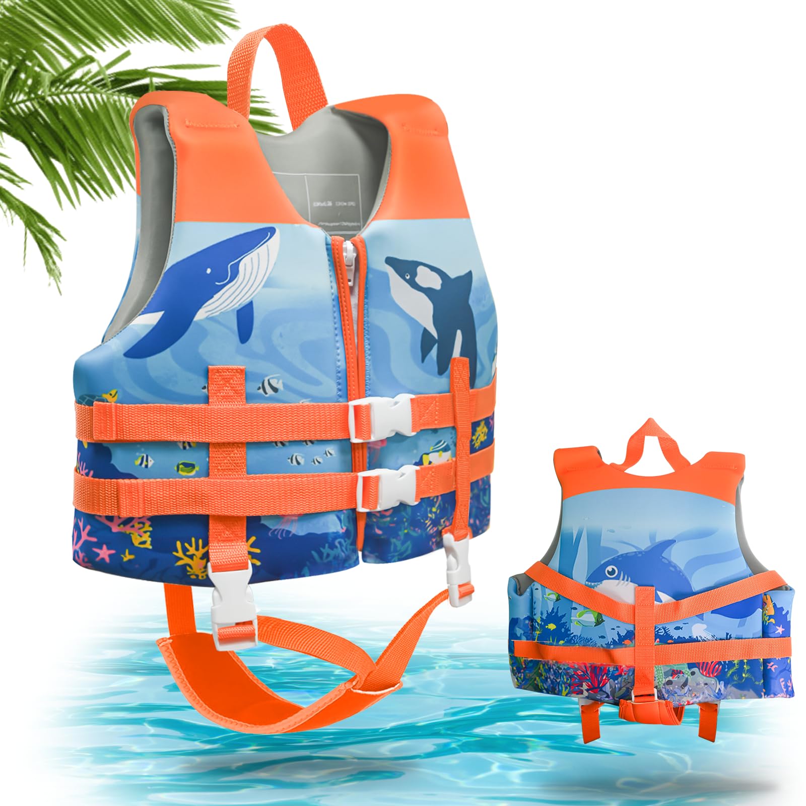 Giubbotto da Nuoto Bambino 1-6 Anno, Gilet da Nuoto di Flottabilità Bambini 1 ai 6 Anni 11-25kg / 24-55lbs, con Cinghia di Sicurezza Regolabile, Aiuto al Galleggiamento, per Barca