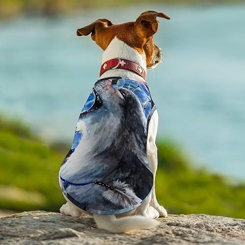 Miniatura 7 de Camiseta sin mangas para perro de lobo nativo americano, lindo chaleco sin mangas para cachorros, gatos, M