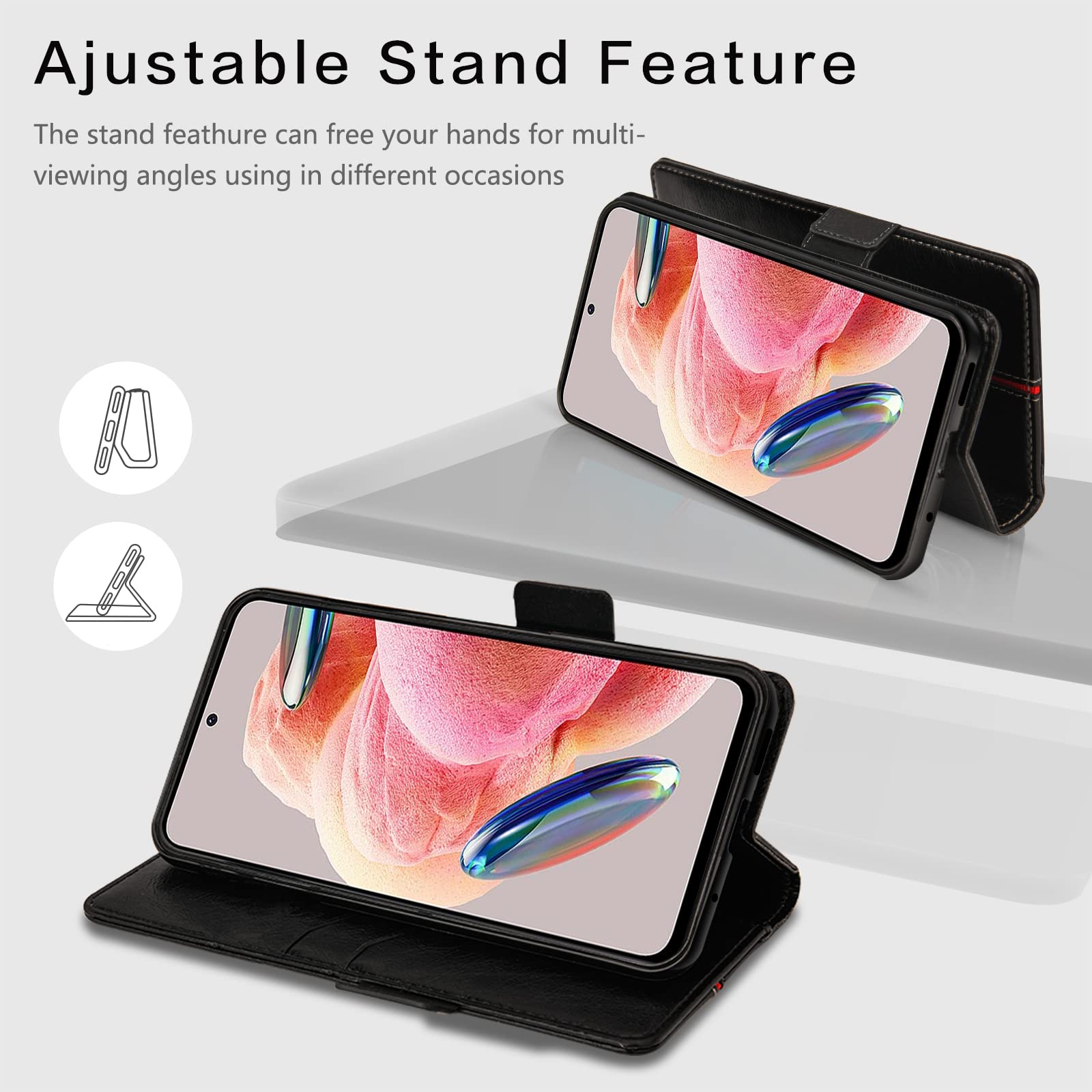 Custodia Portafoglio in Pelle PU Compatibile con Alcatel 1SE 2020 5030F 5030U, Cover con Chiusura Magnetica, Tasche per Carte e Funzione Stand