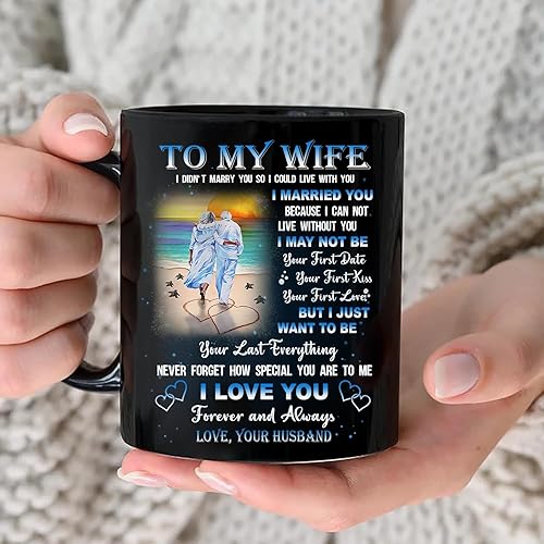 Miniatura 2 de Taza personalizada con texto en inglés «To My Wife I Didn't Marry You So I Could Live With You», regalos para esposa del marido, taza de café,