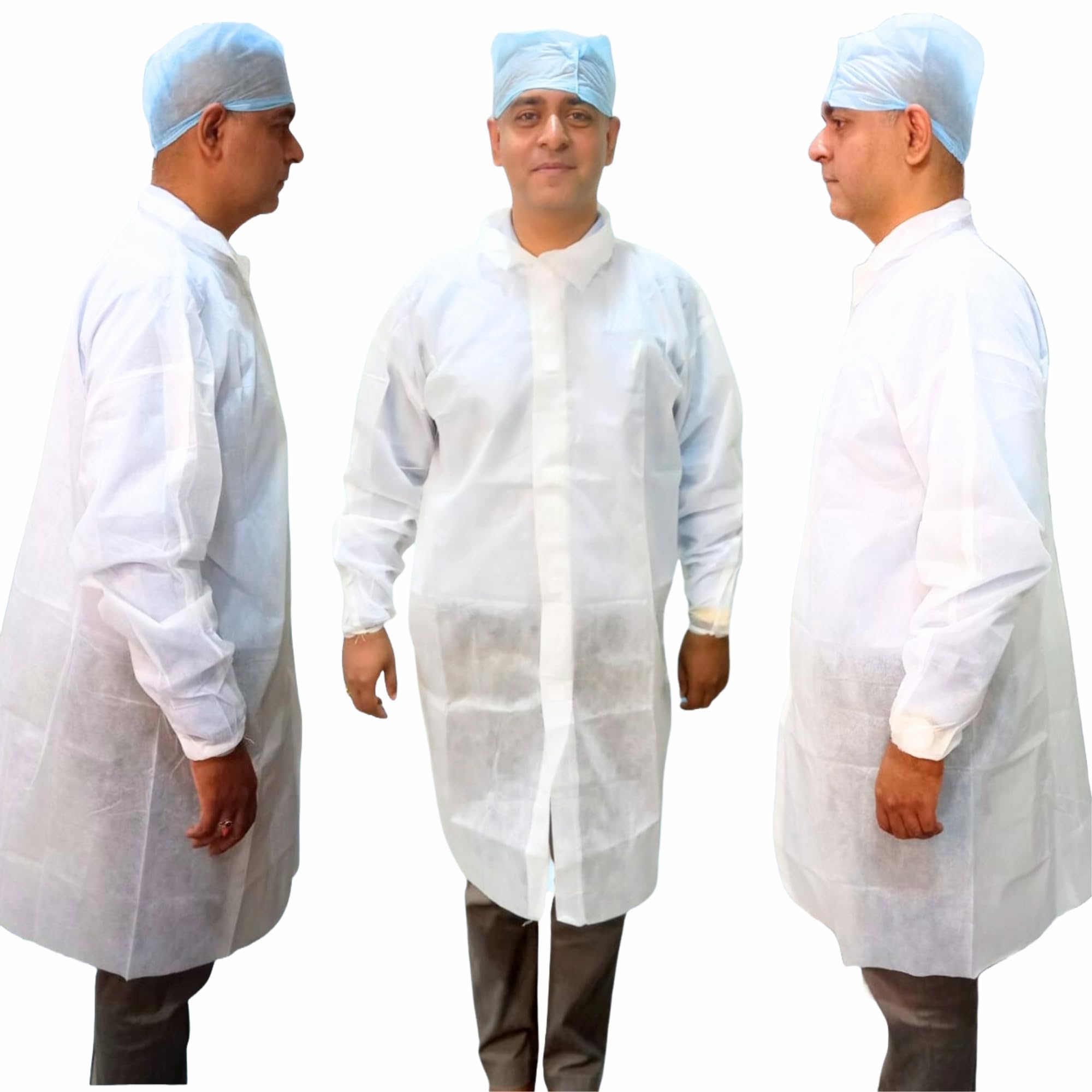 C-Cure® Disposable Visitor Coat | Unisex Knee length Lab Coat with collar | Universal Fit | Use coat for Hospital, Lab, Food, Pharmaceutical Industry (White, Pack of 15 Pcs.) (B0CPHYRK3P) Amazon Price History, Amazon Price Tracker