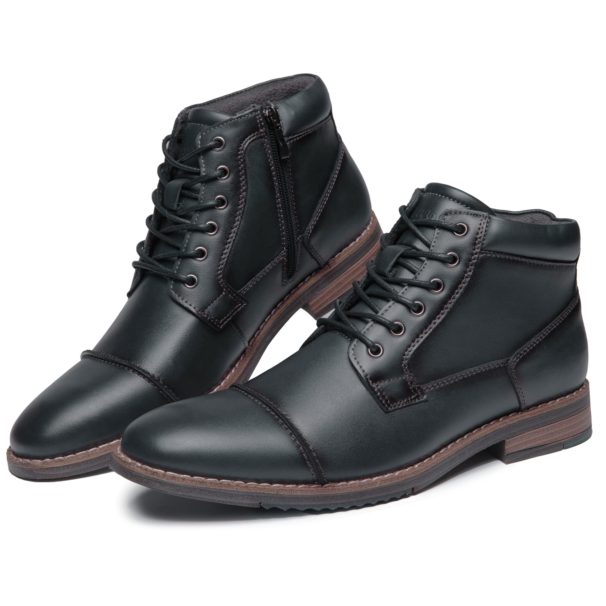 Arkbird Mens Dress Boots Genuine Leather Cap Toe Ankle Boots