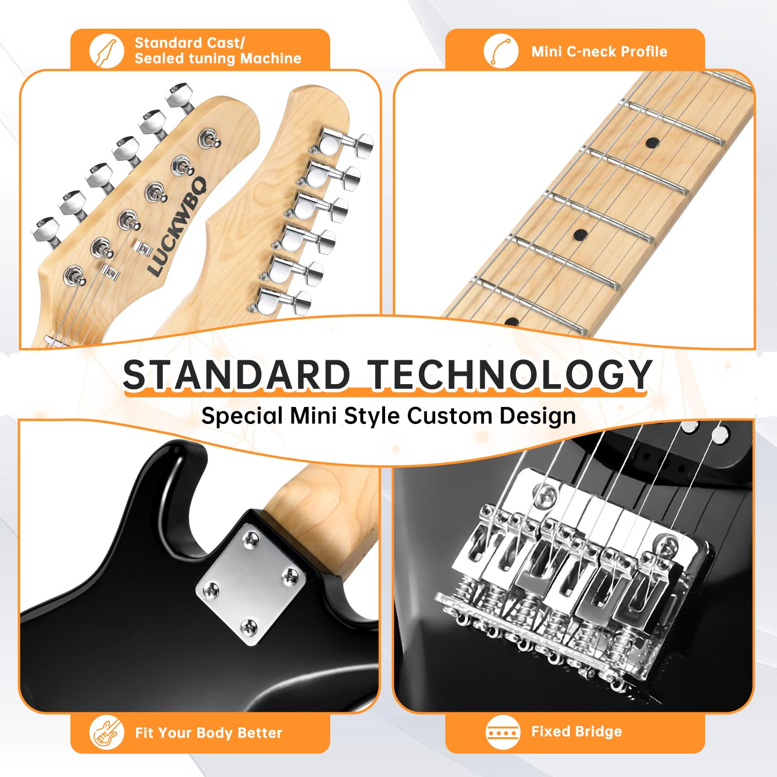 Mini chitarra elettrica per bambini da 76,2 cm, kit per principianti, mini chitarra elettrica per ragazzi e ragazze, starter kit con amplificatore da 5 W, tracolla, custodia, corde