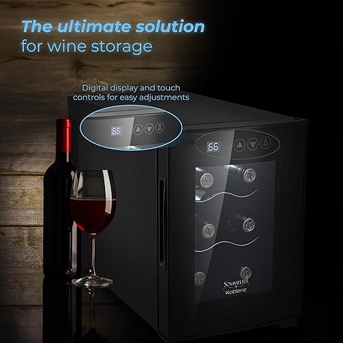 Miniatura 5 de Koblenz Refrigerador y enfriador de doble zona, botellas de vino de 25.4 fl oz (EVFK-12), color negro