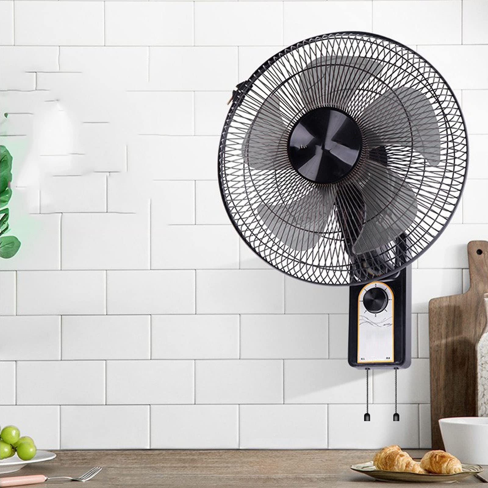 Ventilador de piso, ventilador de pared industrial de 14'', potente ventilador de pared oscilante con enfriamiento, 3 controles de velocidad, para casa, oficina, garaje