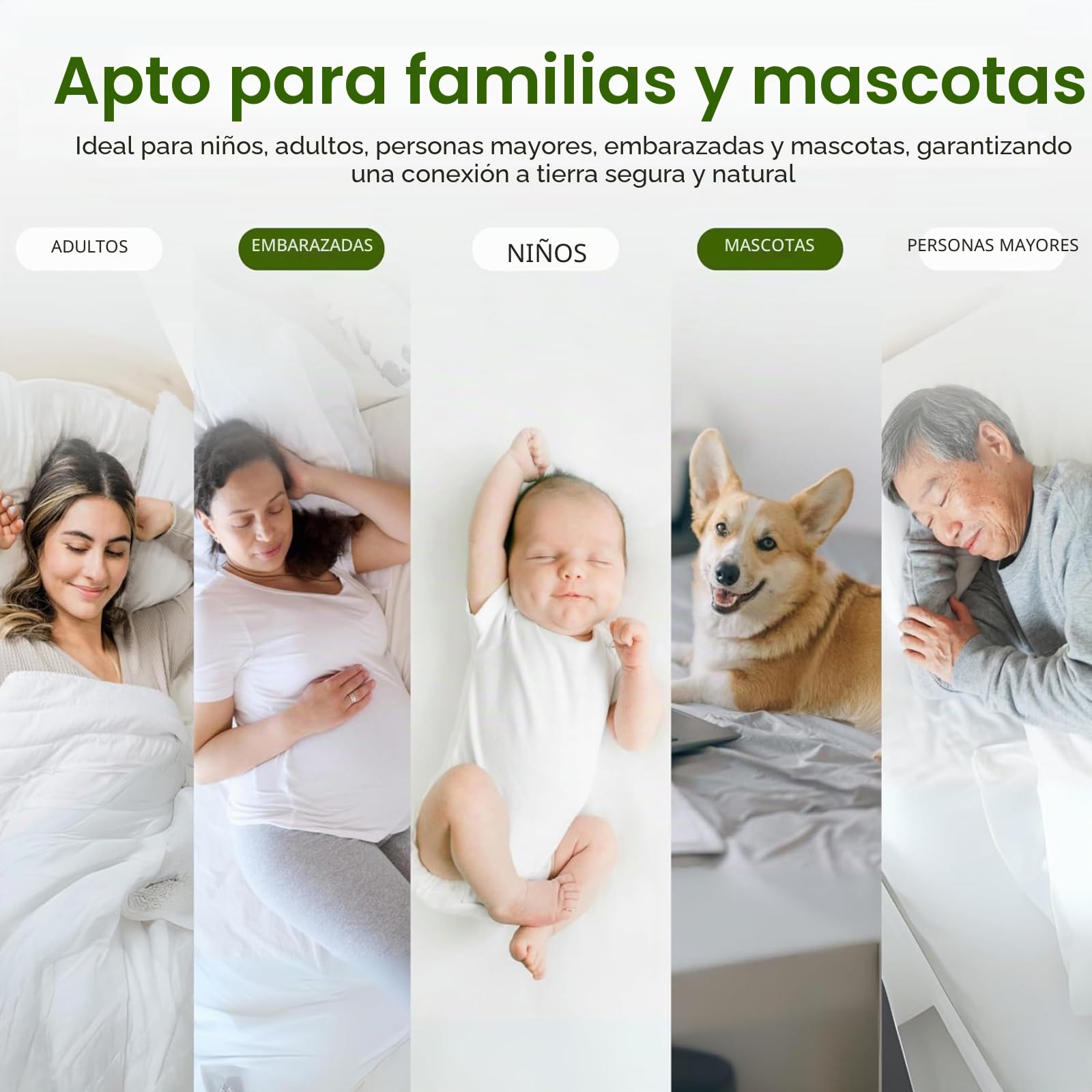 RIQINXIN Esterilla de Tierra Con Cable de Conexión, 150 x 200 cm, Transpirable, Fibra de Plata, Toalla Para la Salud, Producto de Puesta a Tierra Para Mejor Sueño, Beige
