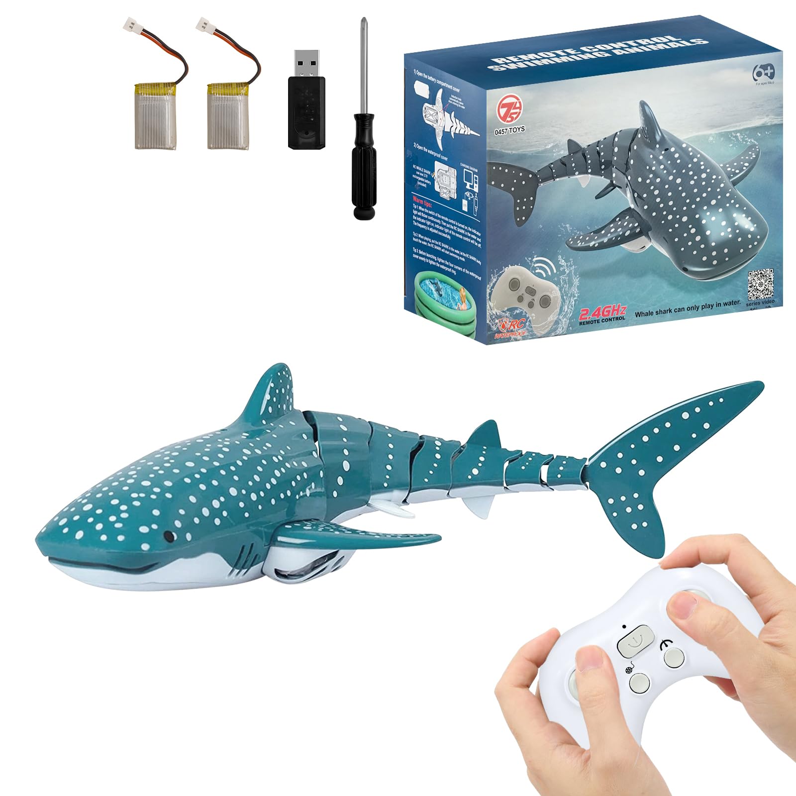 2.4GHz Remote Control Shark Toy - Waterproof Rc Electrictoy for Kids 6+