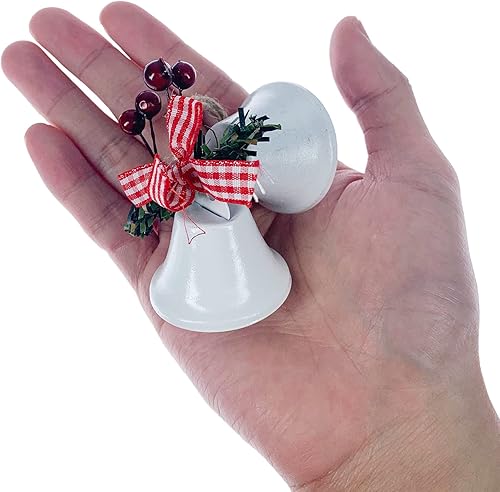 Miniatura 10 de Tinsow 20 campanas de Navidad rojas, adorno colgante de árbol de metal para decoración navideña (20, rojo)