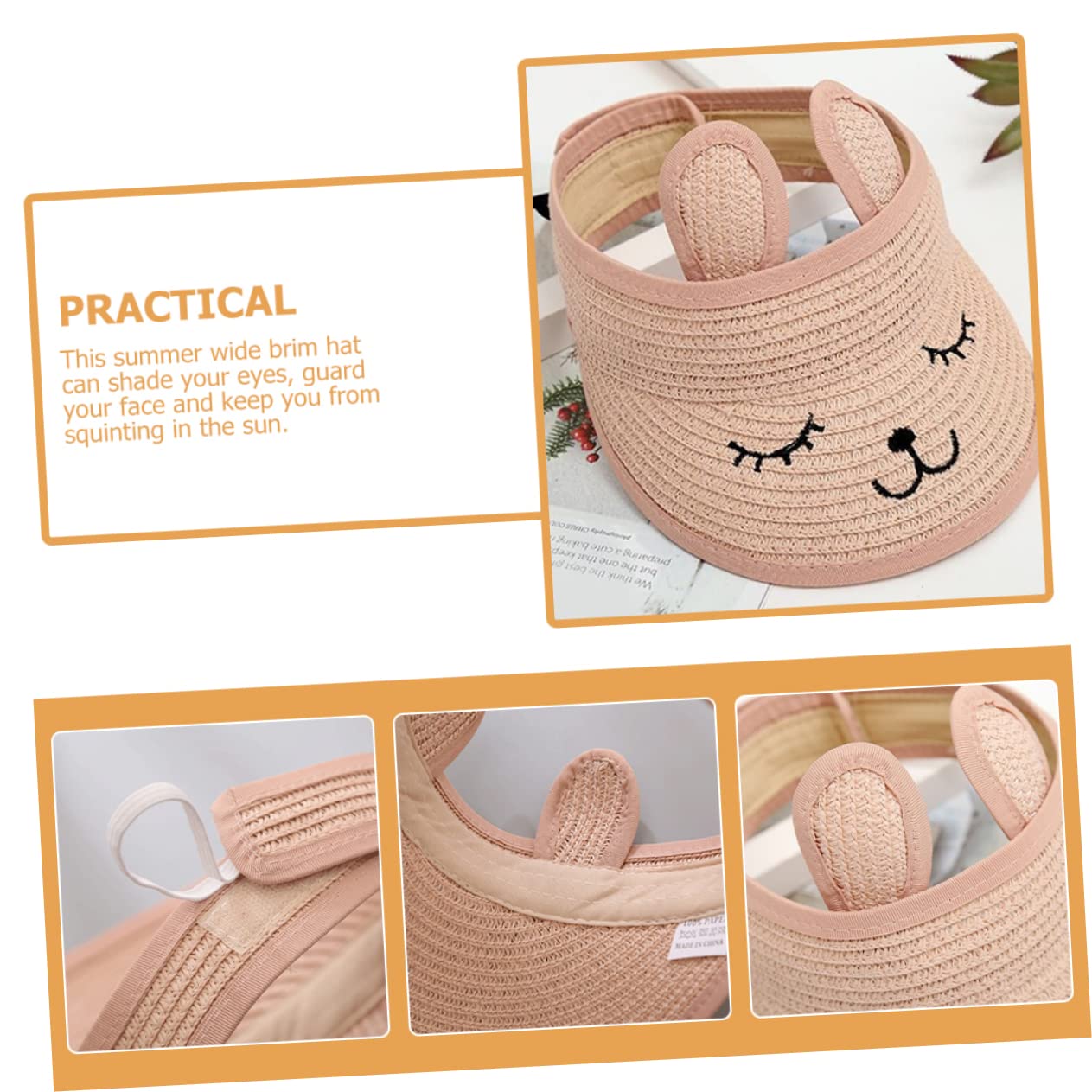 BESPORTBLE 5 Pezzi Cilindro Vuoto strenne Natale Cappello Sole Cappellino Visiera Tappi Piscina Spiaggia Visiera Parasole UV Protezione Alette Parasole per Donna Visiere per Donna Papiro Rosa