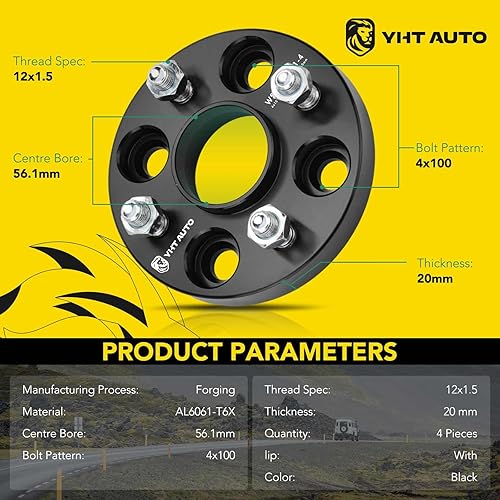 Miniatura 2 de YHTAUTO Espaciadores de rueda centrados en buje de 0.157 x 3.937 in de 0.79 pulgadas para Civic 1979-2005, Accord 1982-1989, Fit 2006-2020, Sephia