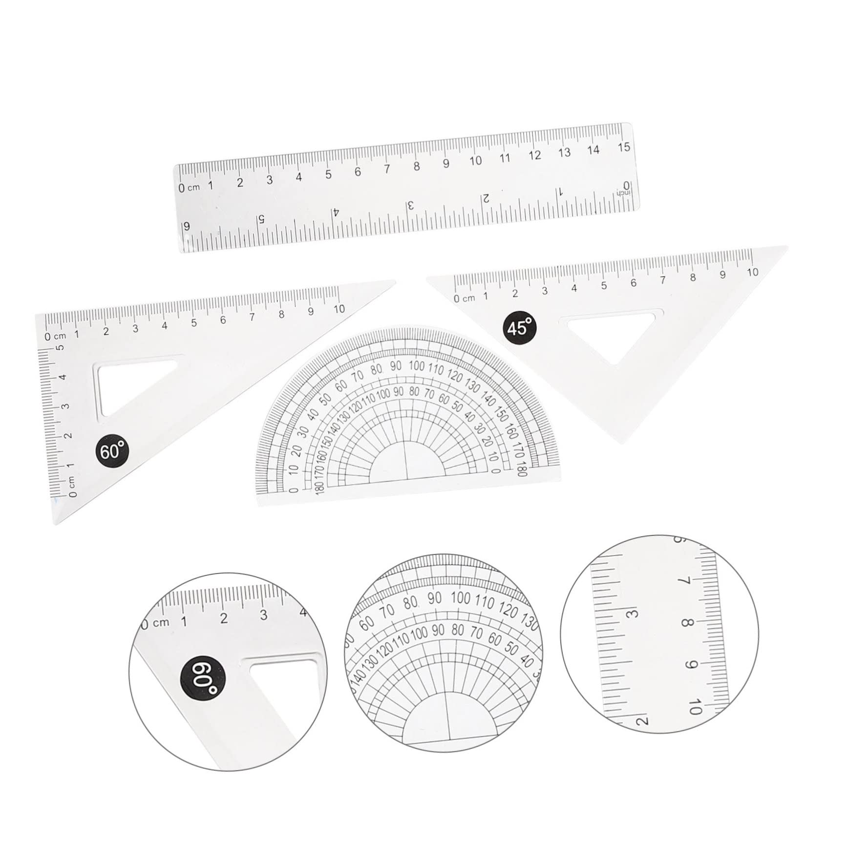 TEHAUX 20sätze Teiliges Geometrie Zeichnungsset Mit Transparenten Linealen Dreieckslineal Und Messwerkzeugen Für Schule Büro Und Zuhause Für Studenten Und Designer
