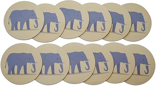 Miniatura 3 de Imán de elefante para refrigerador, imanes redondos de vinilo de 3 pulgadas para nevera, taquillas, cocina del hogar y decoración de animales de