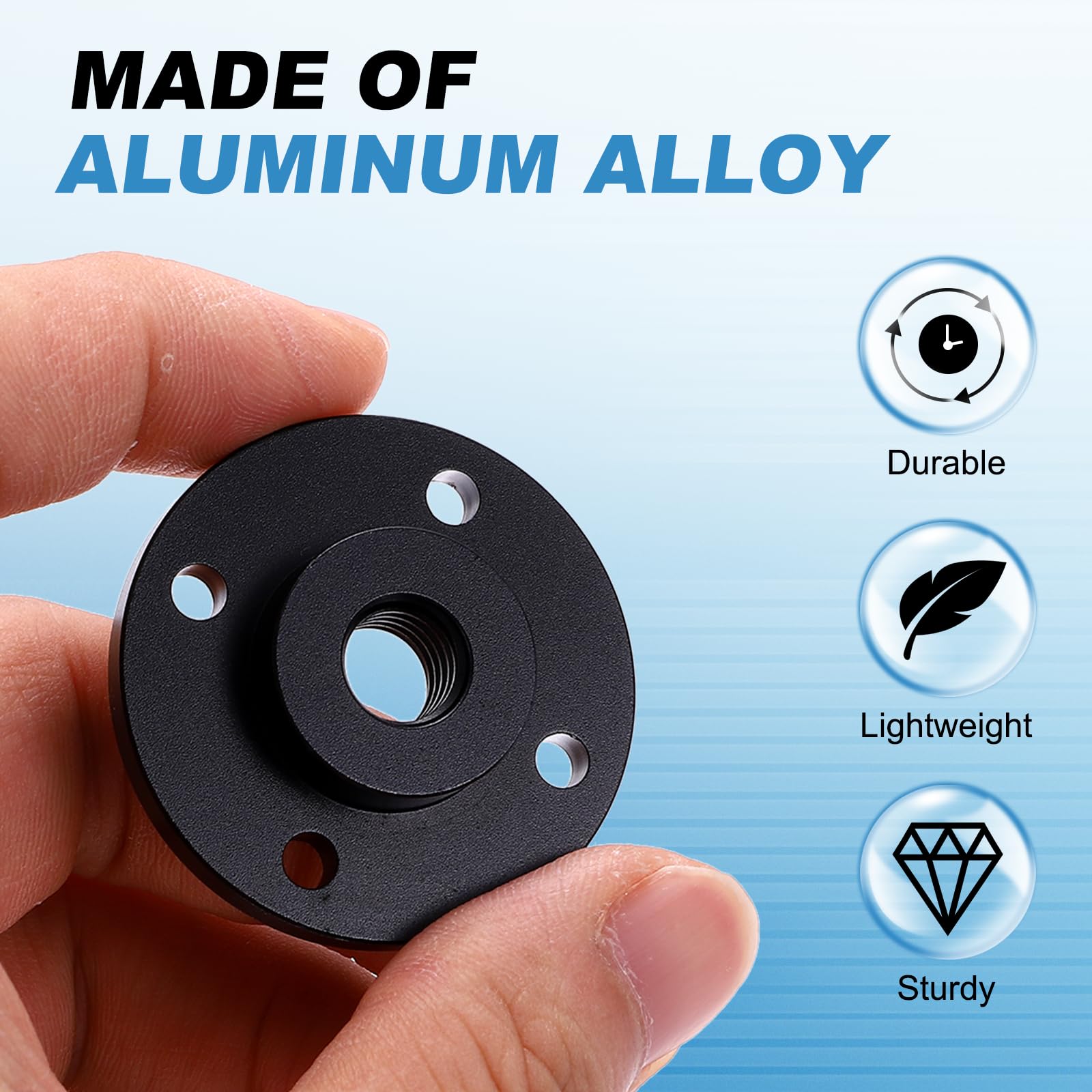 PATIKIL Uchwyt adaptera statywu 3/20.3 cm, kołnierz ze stopu aluminium, płyta do montażu na ścianie ze śrubami do monitora z magicznym ramieniem, lampa błyskowa, lustrzanka cyfrowa, czarny