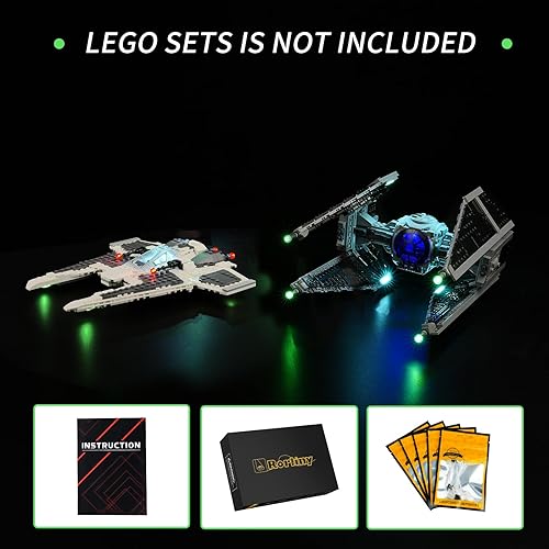 Miniatura 2 de Kit de luz LED para Lego Star Wars Mandalorian Fang Fighter vs. TIE Interceptor 75348, kit de iluminación creativa compatible con Lego 75348 (solo
