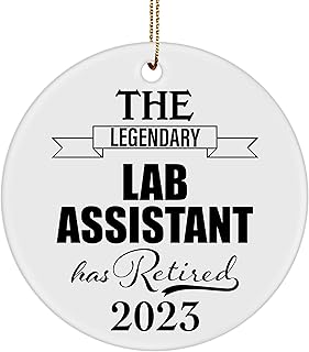 The Legendary Lab Assistant Has Retired 2023 Circle Ornament Retirement Gifts for Technician Laboratory Medical Tech Research Phlebotomist Christmas Tree Party Decoration