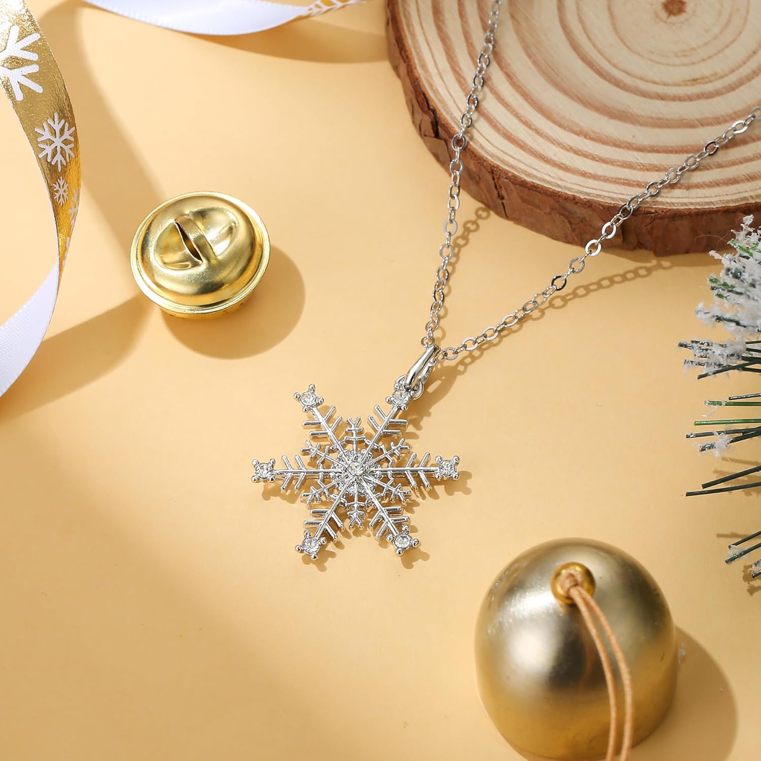 EVER FAITH Austrain Crystal Daily Winter Snowflake Flower Necklace Chain for Women Clear - Image 5