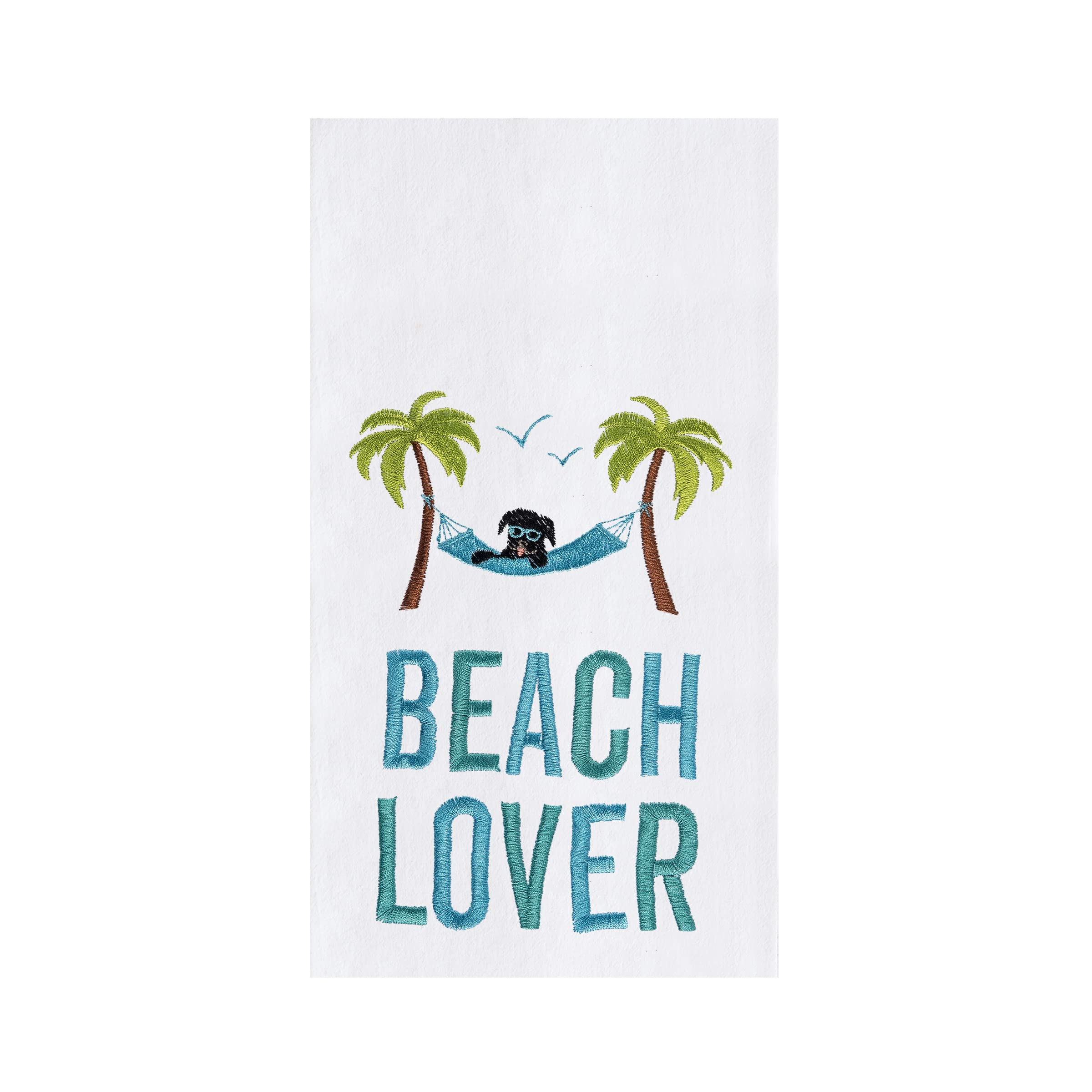 C&F Home Beach Lover Kitchen Towel Dishtowel Clean-Up Decor Machine Washable Decoration Dog Vacation Summertime Relaxing Summer Dogs Pet Doggo Summer Vacation 18" x 27" White