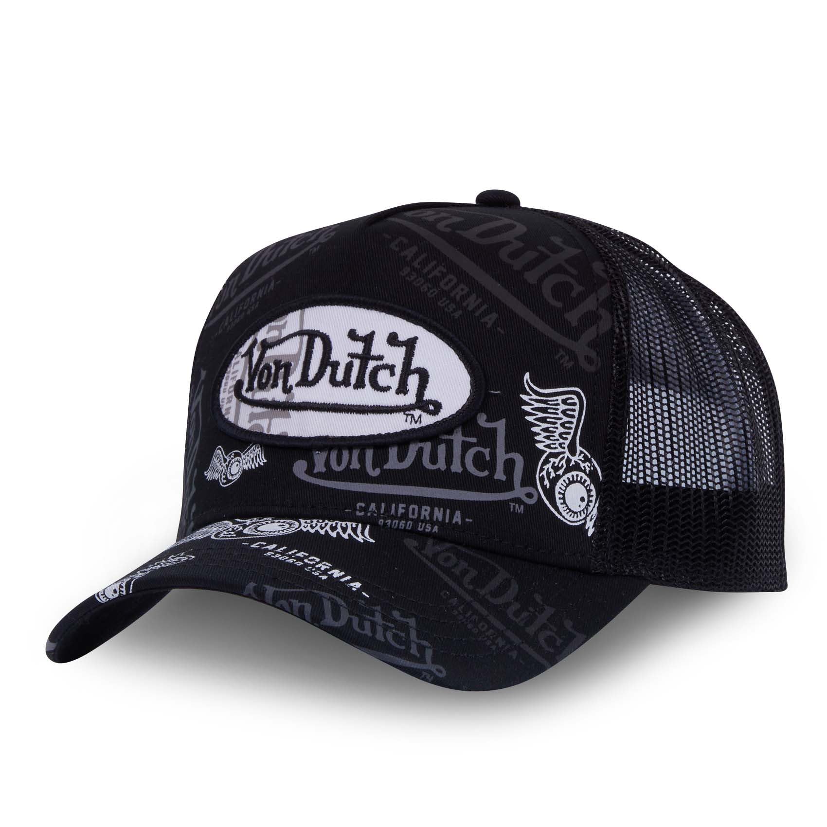 Von Dutch Men's Black & Wo's Cap, Trucker Cap, Adjustable And Authentic, One Size