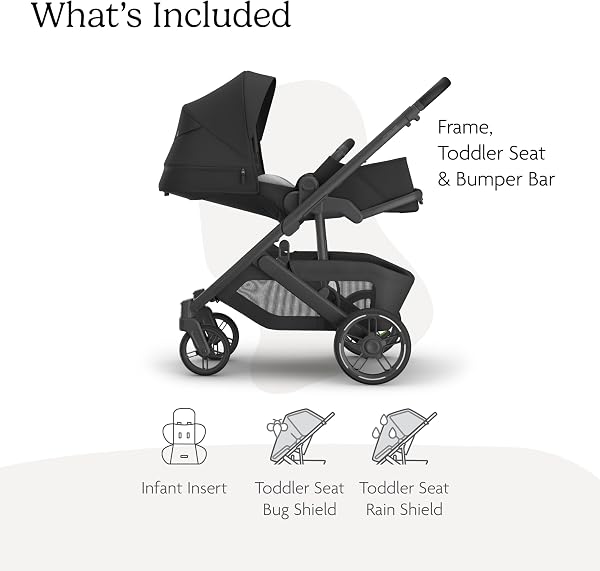 UPPAbaby Cruz V3 Stroller - from Birth + Car Seat Compatible - Full-Size, Reversible Seat - Infant Insert, Bug and Rain Shields Included - Jake (Charcoal/Carbon Frame/Black Leather) - 2