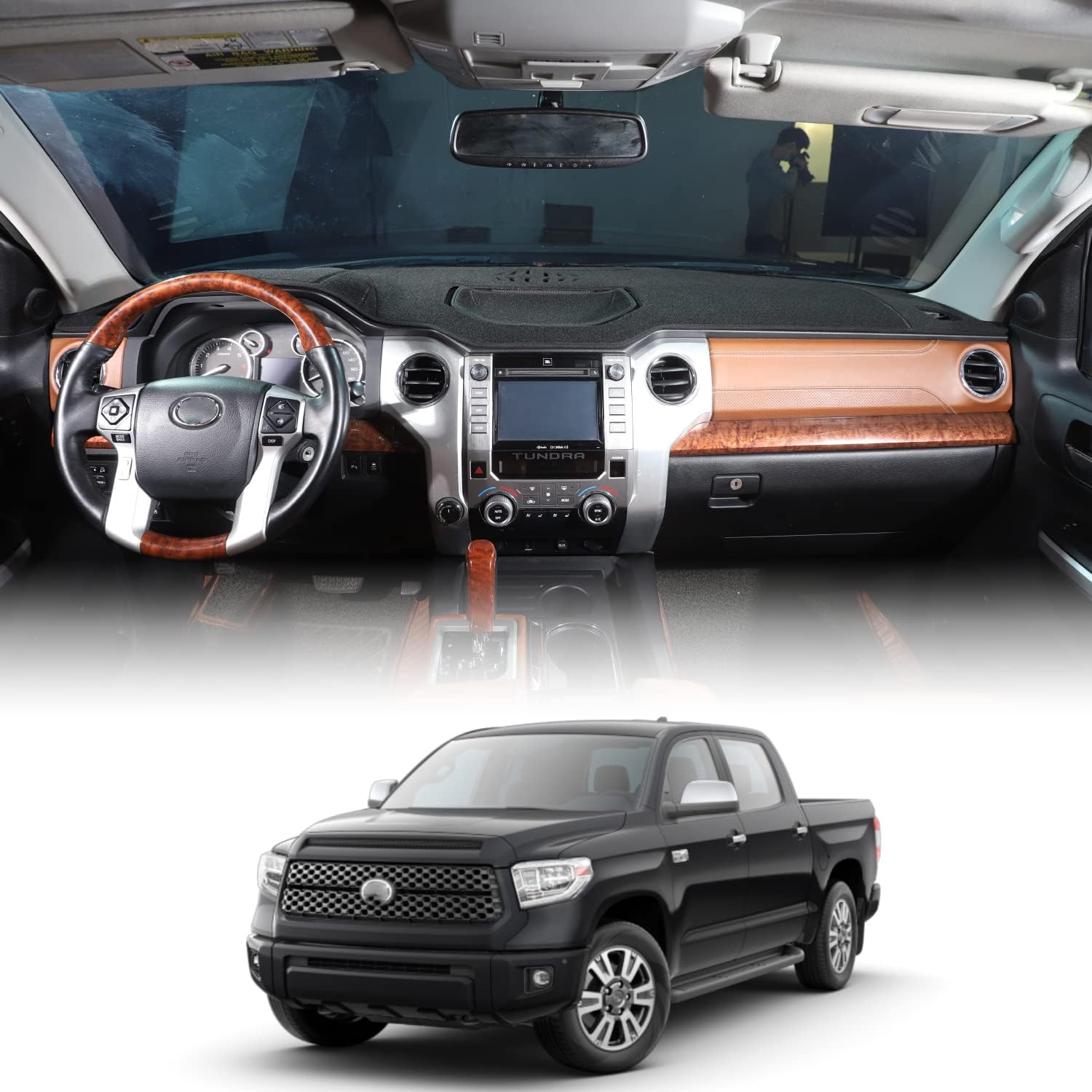 CHEAYAR Dashboard Dash Dashmat Anti-Sun Pad Cover Mat Compatible with Toyota Tundra 2014-2021, Protector Sunshield Cover,Dash Cover Mat