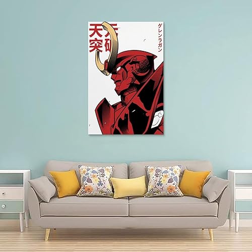 Miniatura 2 de Tengen Toppa Gurren Lagann - Póster de anime para dormitorio, decoración de pared, lienzo, regalo de 12 x 18 pulgadas (11.8 x 17.7 in)