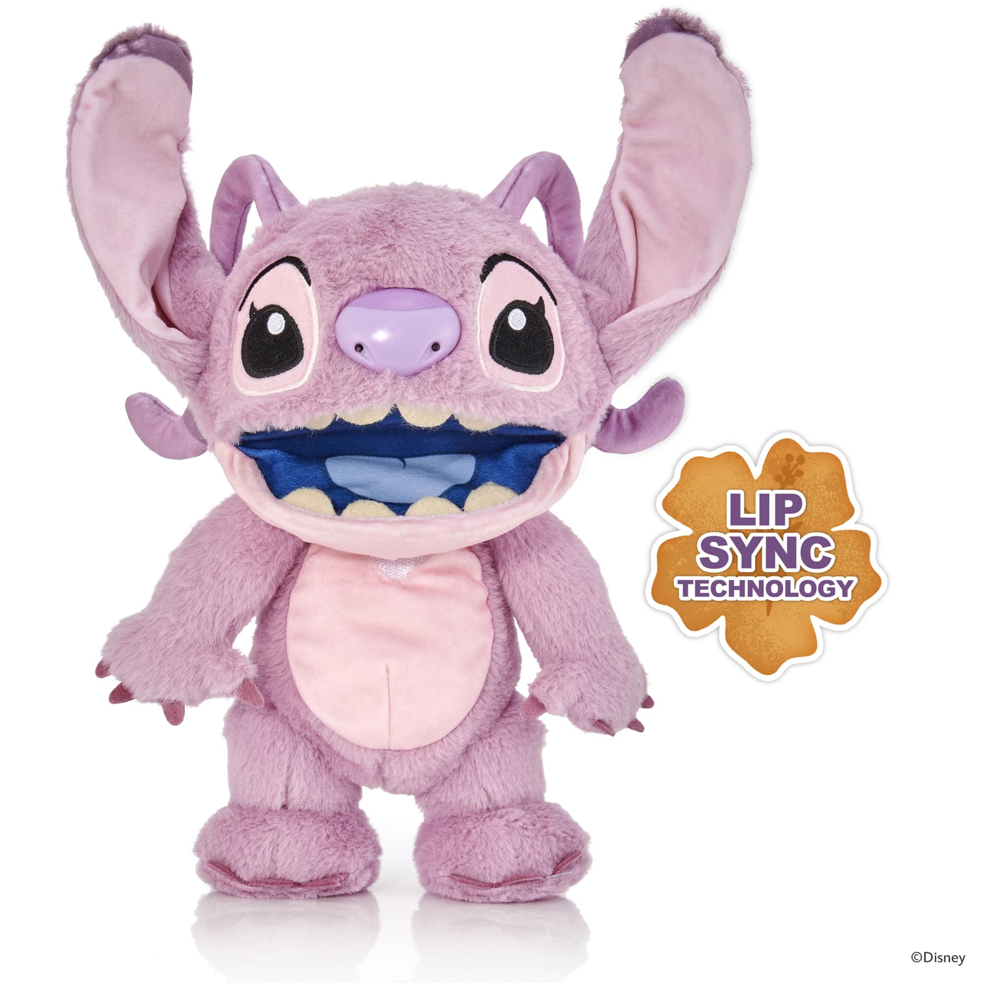 Wow! Stuff Disney Chatty Angel Deluxe Puppetronic, Interaktive Animatronik Puppe mit über 50 Sounds, spricht und bewegt Sich, Größe ca. 30 cm, für Kinder und Erwachsene, Violett