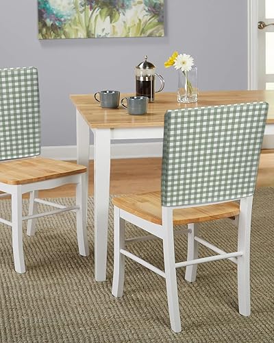Miniatura 5 de Fundas protectoras para sillas de comedor, 6 unidades, color verde salvia, a cuadros, extraíbles para sillas de comedor, banquete y fiesta, 19 x 18