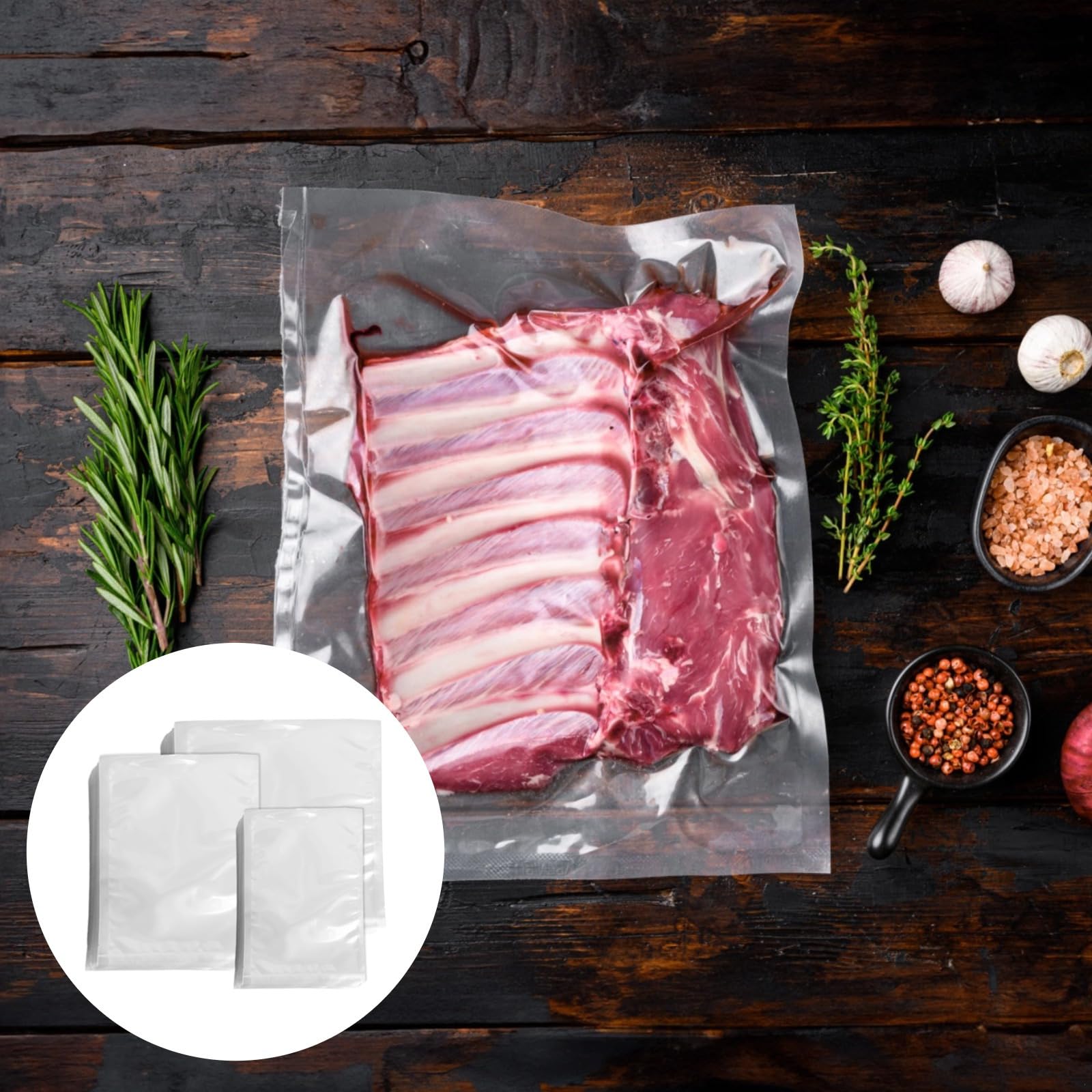 300 bolsas de cámara al vacío, bolsas transparentes resistentes de 6.3 mm para sellado en tamaños de 6 x 8, 8 x 10, 10 x 10 pulgadas, bolsas de plástico para alimentos para máquinas de
