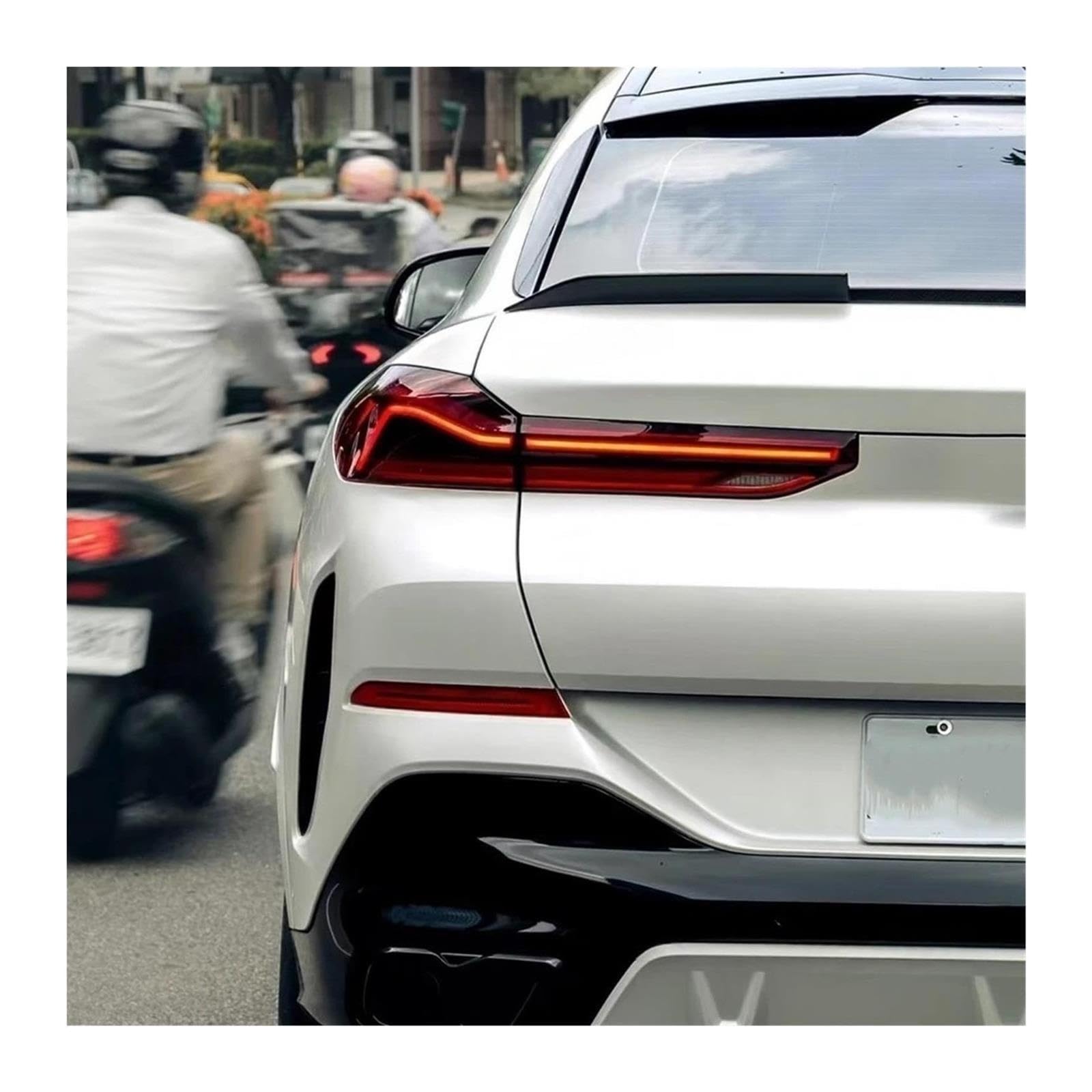 Tylny spoiler z prawdziwego włókna węglowego pokrywa bagażnika skrzydło MP styl kompatybilny z BMW X6 G06 X6M F96 LCI 2020-2025 tylna klapa Splitter Bodykits(Carbon Fiber)