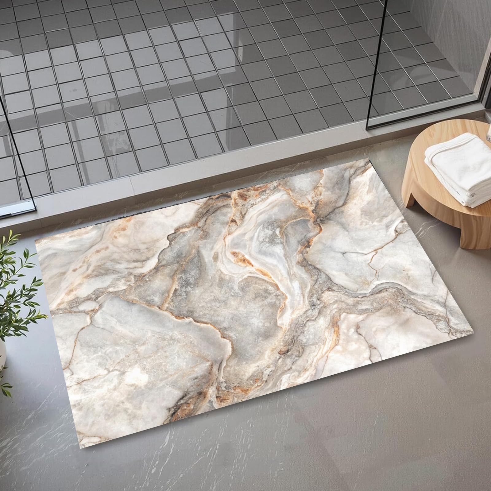 Bathroom Mat Ultra Thin Mat Bathroom Rug Non Slip Bath Rugs Quick Dry Absorbent Bath Mats for Bathroom