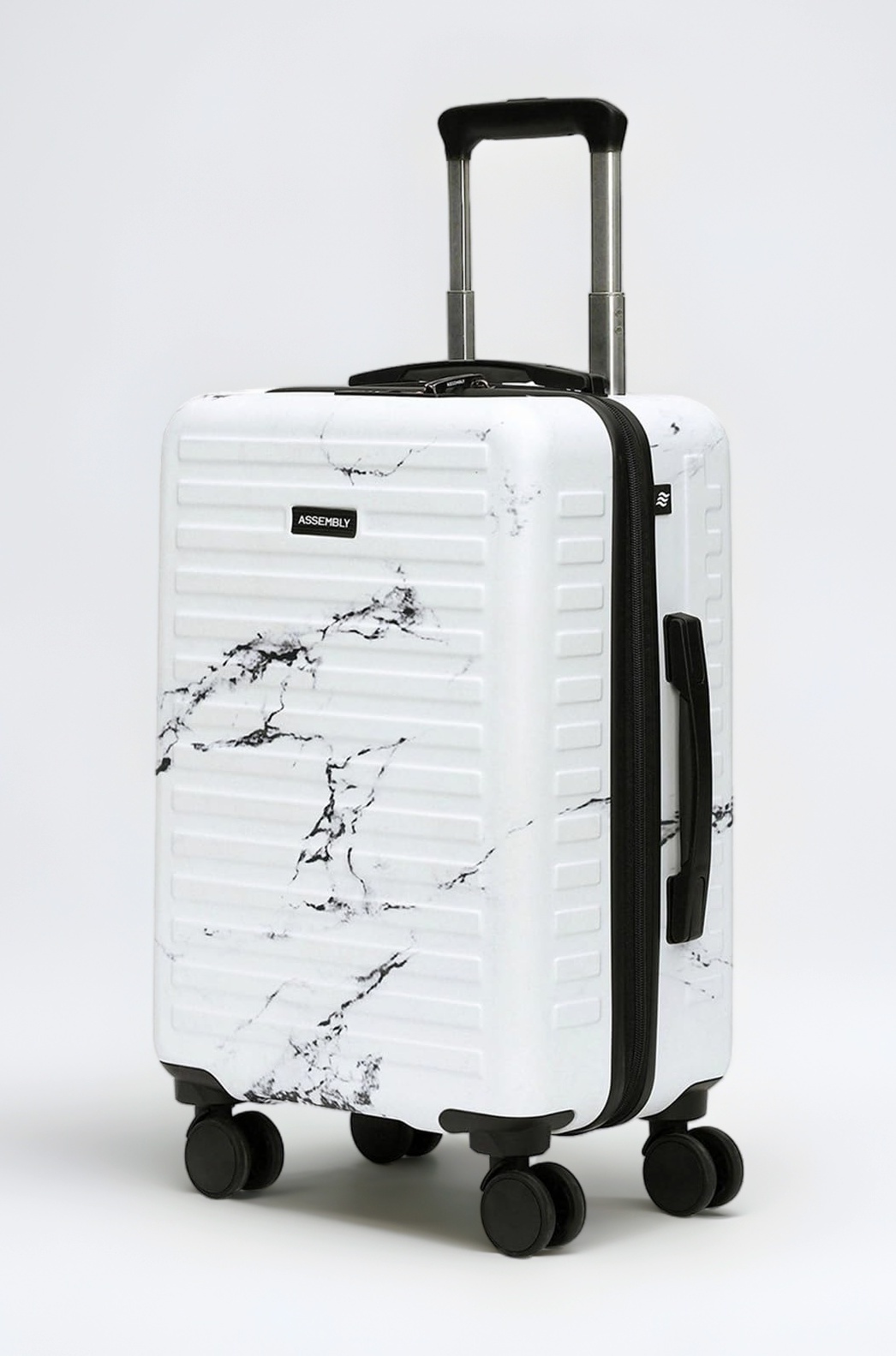 Assembly Cabin Suitcase Small with Marble Pattern & TSA Lock, Lightweight Polycarbonate Hard Shell Carry On Luggage for Stylish Travel, Marble, 20-Inch