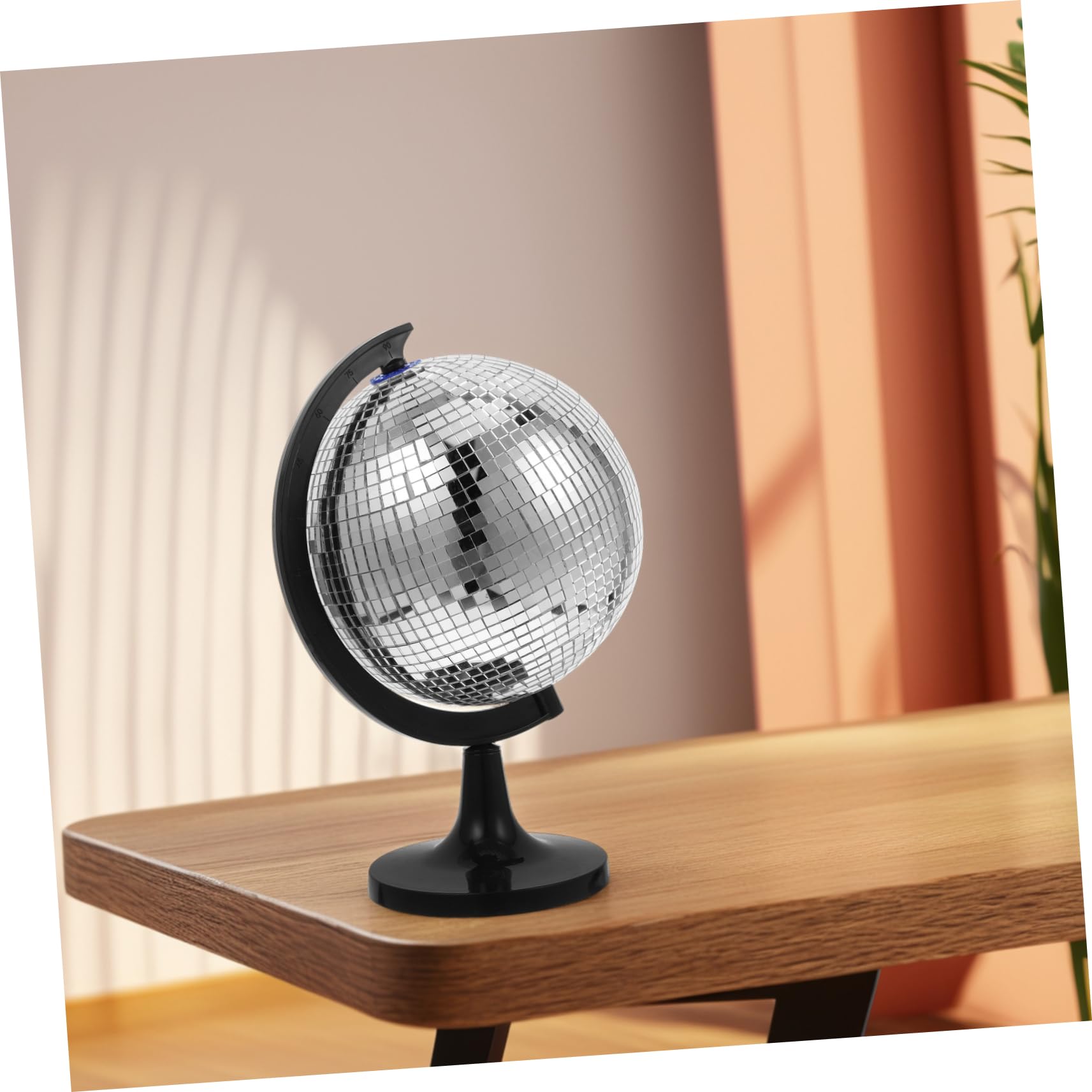 Ornement Créatif Globe en Verre à Effet Boule Disco Réfléchissante Tournante pour Décoration Intérieure Originale la Maison Fête