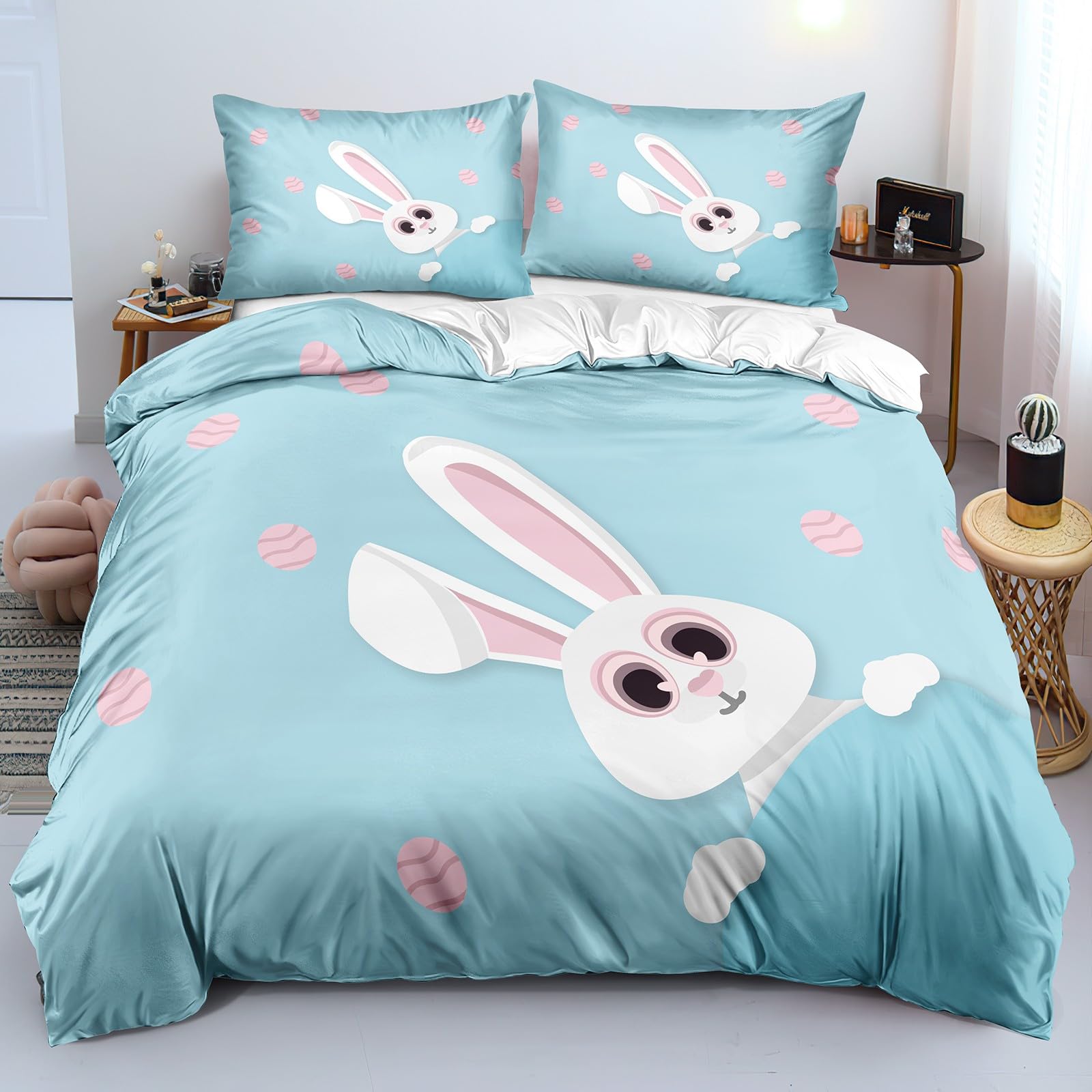 Housse de couette 140x200 dessin animé en microfibre douce pour lit enfant
