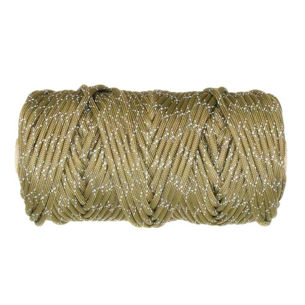 Paracord Planet Reflektierende Tracer 700LB Paracord – 100% Nylon Hohe Sichtbarkeit Kordel 500 Feet on Spool Reflective Coyote Brown