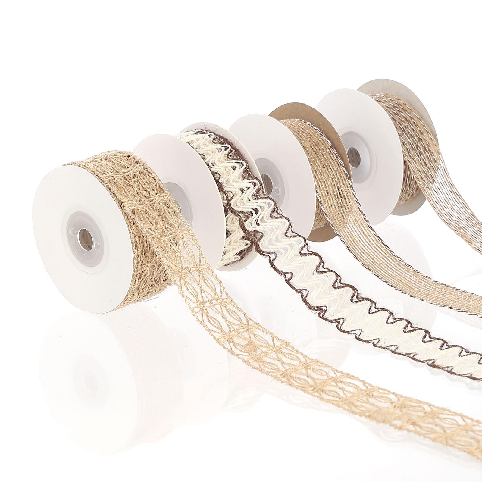 Cinta Yute Falso 10 Metros 50mm Cinta De Arpillera De Yute Falso - Rollo De 10 Metros X 50 Mm, Ideal Para Decoración Rústica, Bodas Y Navidad Cinta De Arpillera Natural
