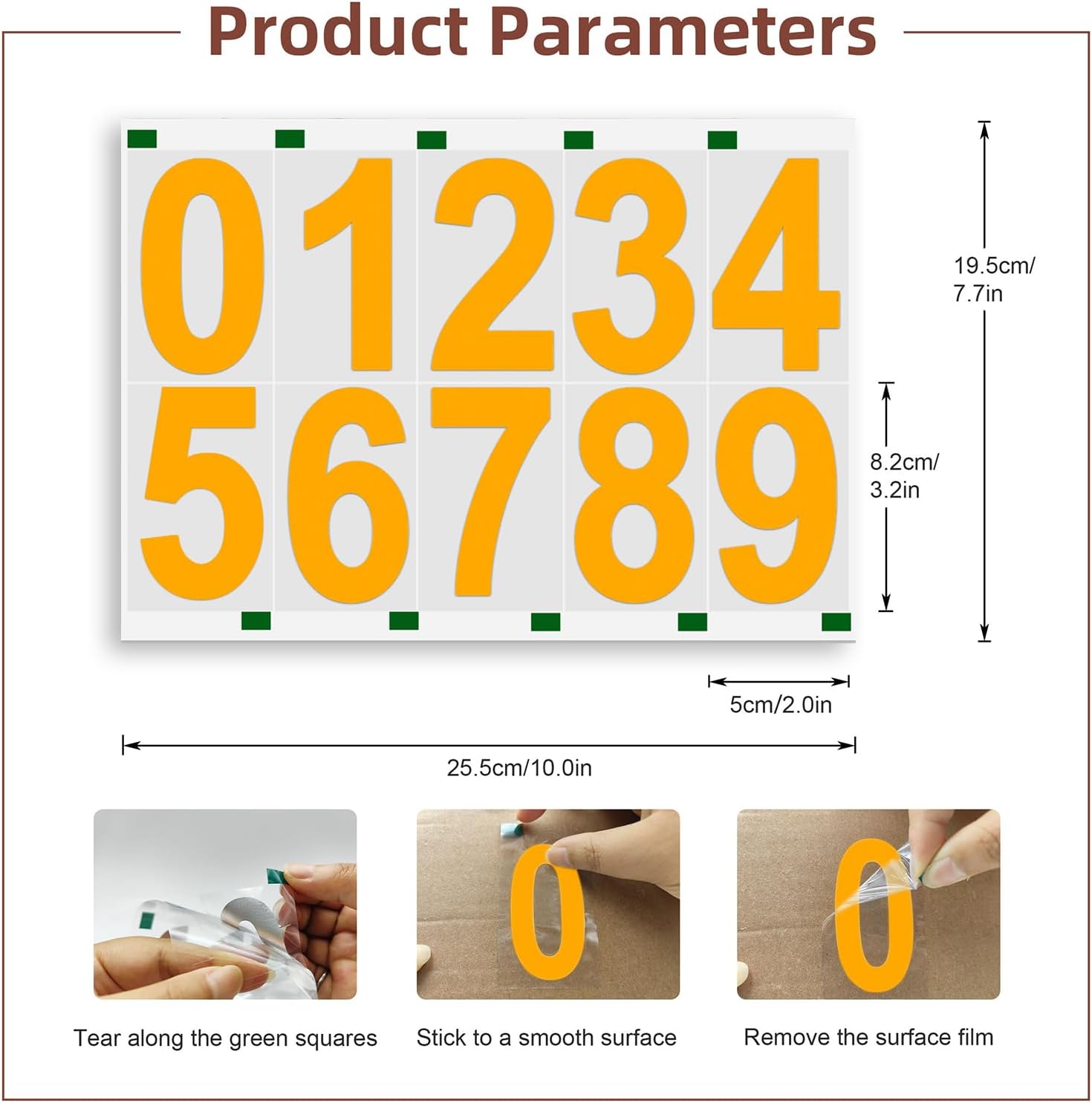 Reflective Mailbox Numbers Sticker, 3 Sets Large 0-9 Self Adhesive Vinyl Waterproof Number for Outside, Signs, Windows, Doors, Cars, Trucks, Mailbox Sticker Address Numbers for House (3" * 3, gold)