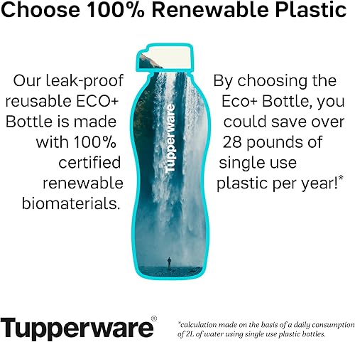 Miniatura 6 de Tupperware Brand Eco+ - Botella de agua reutilizable pequeña de 16.9 fl oz, paquete de 5, apta para lavavajillas y sin BPA, ligera y a prueba de