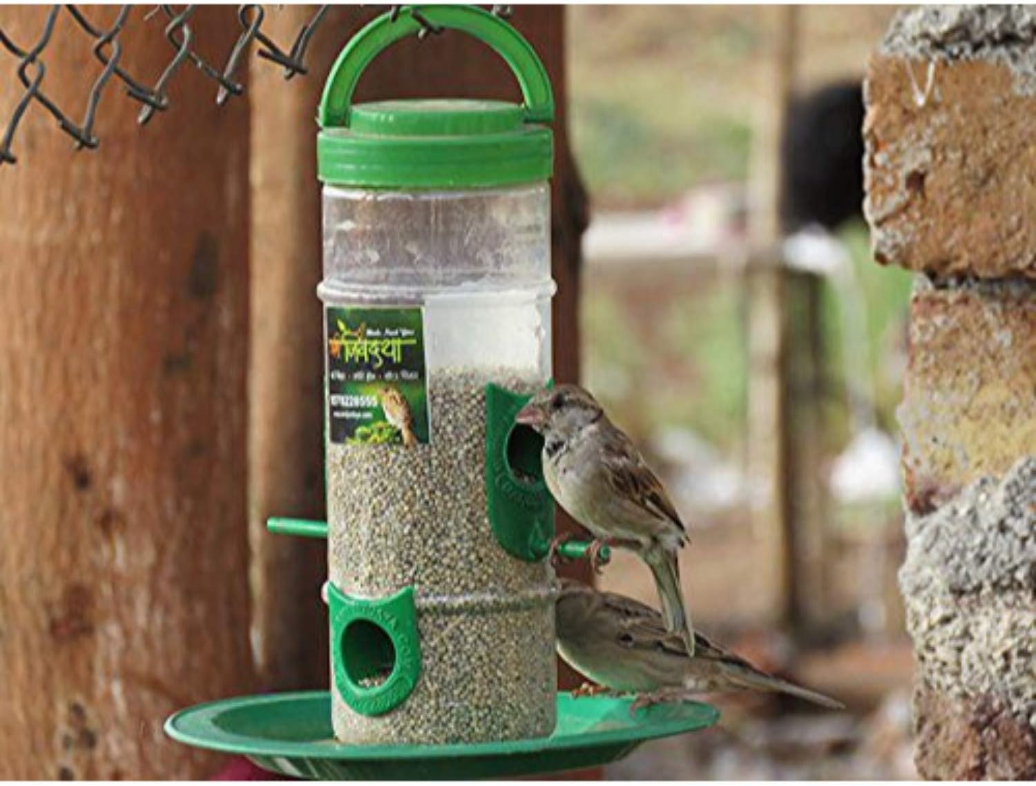 Bird Feeder for Bird Food Large 2 Piece_Green