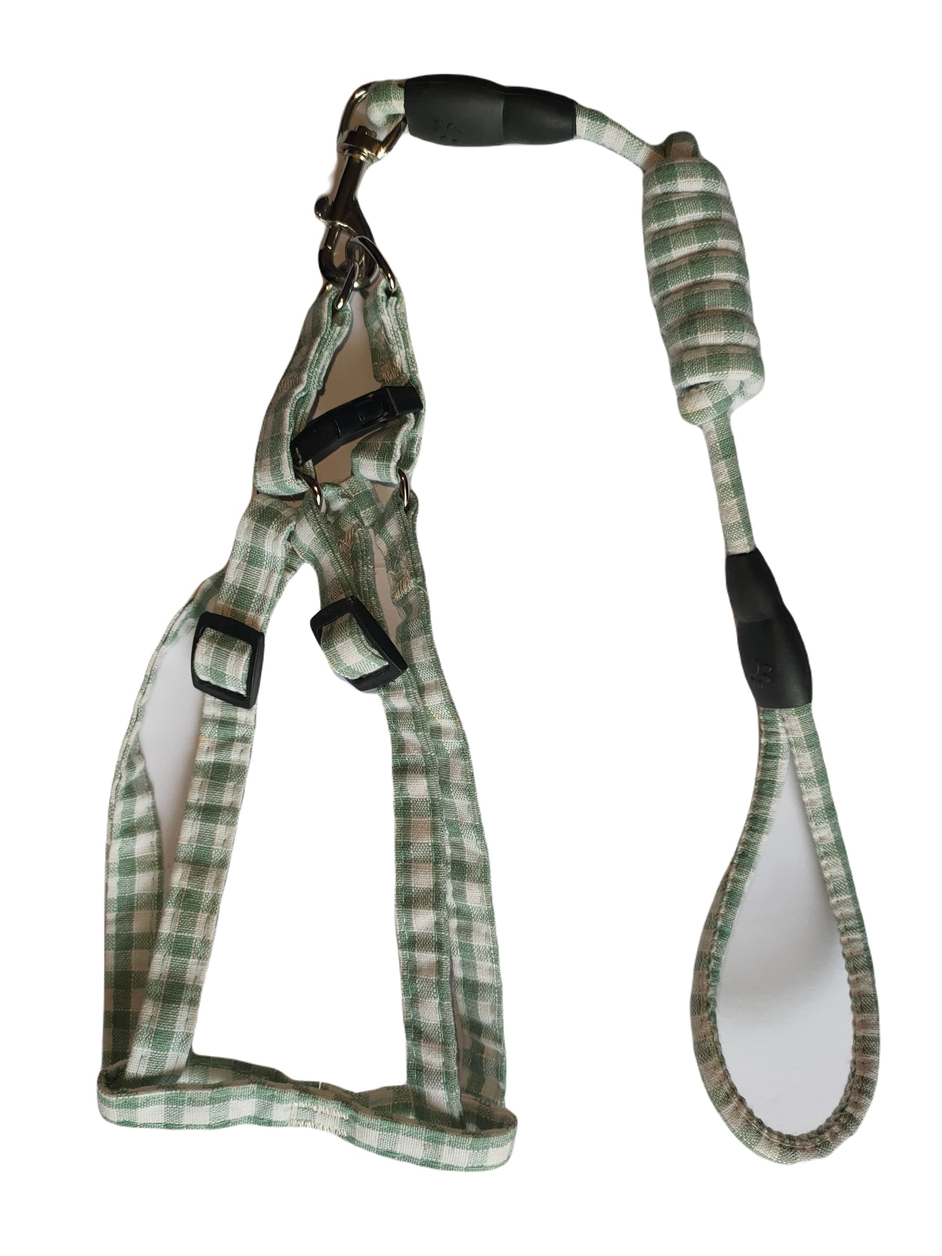 RvPaws 15 MM Puppy Cotton Harness & Leash Set for Small & Medium Dog Breeds((Green-White Color) (B09J299XYR) Amazon Price History, Amazon Price Tracker