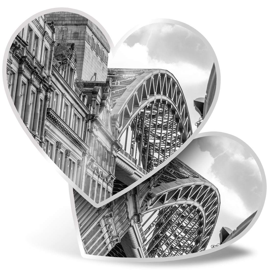 2 x Heart Vinyl Stickers 15 cm - Tyne Bridge Newcastle England UK Britain 43685