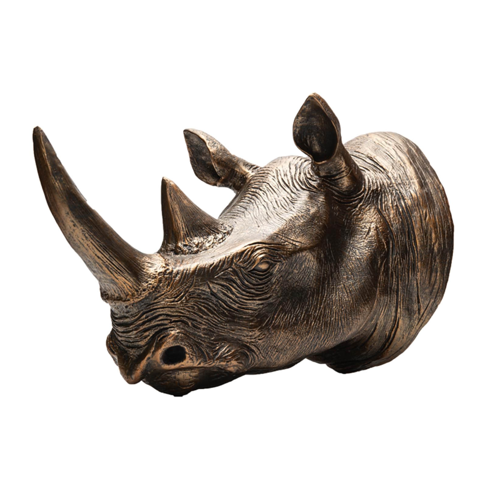 YXCQHZM Rhino Animal Head Wall Decor Faux Taxidermy Resin Deer Head Wall Mount Sculpture Figurines Crafts Home Decor Ornaments Gift