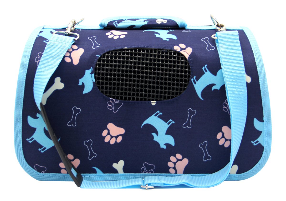 BPS® Transportín Portador Bolsa Bolso de Tela para Mascotas Perros Gatos Animales Transportadoras 3 Tamaños S/M/L Elegir (S, Azul) BPS-5638A
