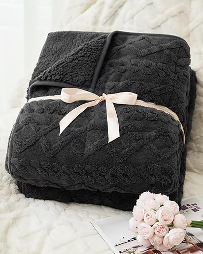 Miniatura 6 de Wemore Manta con peso para adultos, tamaño individual, 15 libras, manta con peso de jacquard suave y mullida de doble cara para dormir, acogedora