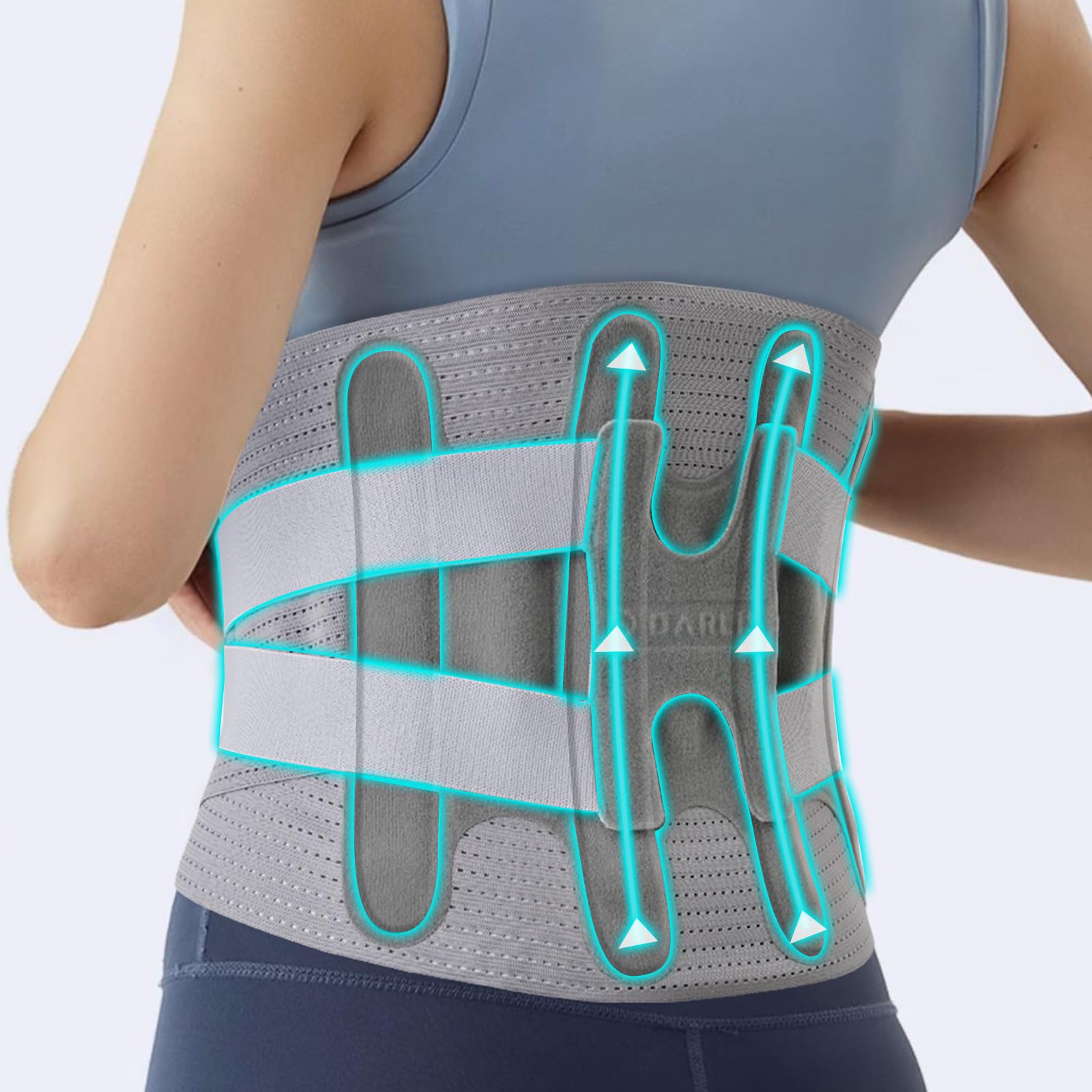 DARLIS Back Brace for Lower Back Pain Relief, Back Support Belt for Women & Men, Brace for Sciatica, Scoliosis, Herniated Disc. Removable Pull Tension Strap for Better Lumbar Support 2X-Large
