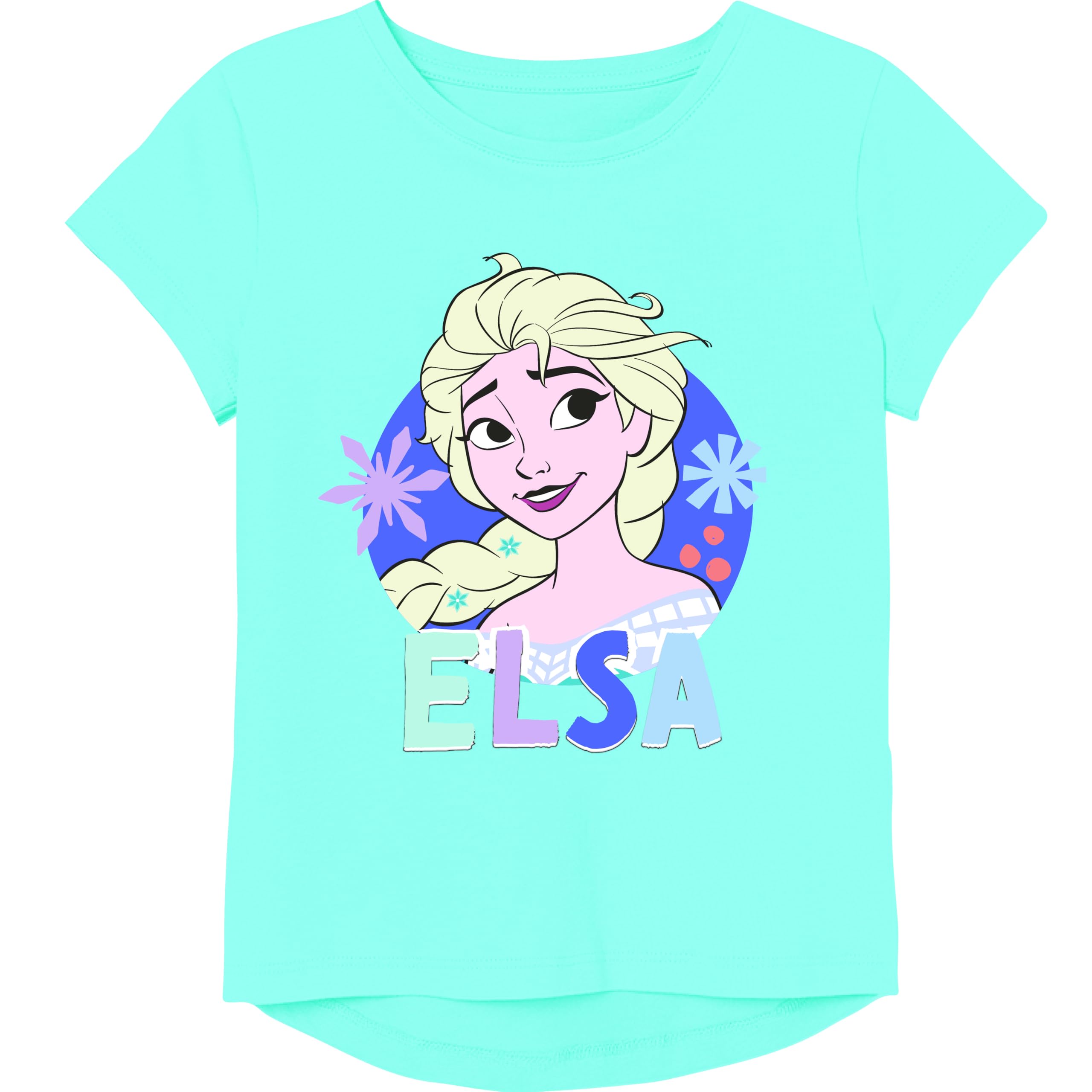 Disney Girls Frozen Girls Short Sleeve T-Shirt - Elsa, Anna - Girls Sizes 2-16